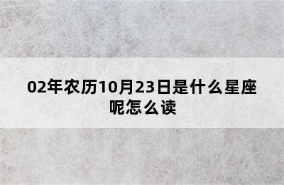 02年农历10月23日是什么星座呢怎么读