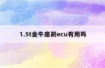 1.5t金牛座刷ecu有用吗