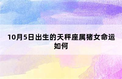 10月5日出生的天秤座属猪女命运如何