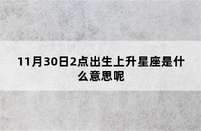 11月30日2点出生上升星座是什么意思呢