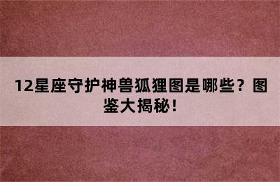 12星座守护神兽狐狸图是哪些？图鉴大揭秘！