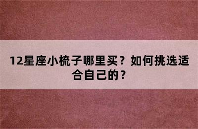 12星座小梳子哪里买？如何挑选适合自己的？