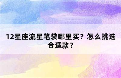 12星座流星笔袋哪里买？怎么挑选合适款？