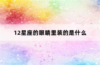 12星座的眼睛里装的是什么