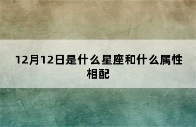 12月12日是什么星座和什么属性相配