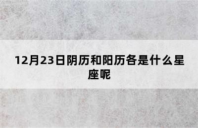 12月23日阴历和阳历各是什么星座呢