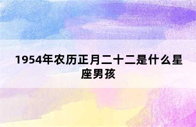 1954年农历正月二十二是什么星座男孩