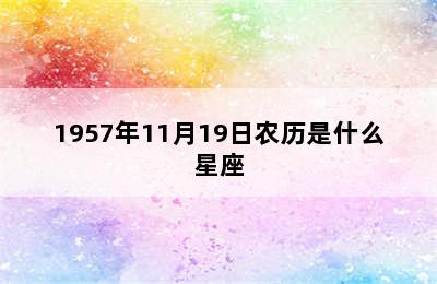 1957年11月19日农历是什么星座