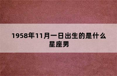 1958年11月一日出生的是什么星座男