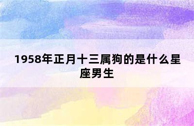 1958年正月十三属狗的是什么星座男生