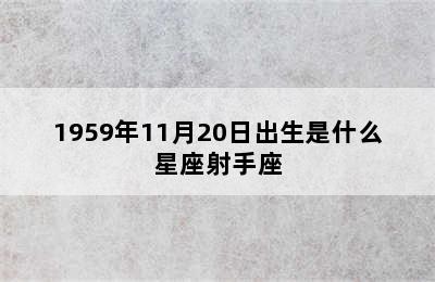 1959年11月20日出生是什么星座射手座