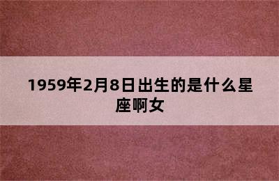 1959年2月8日出生的是什么星座啊女