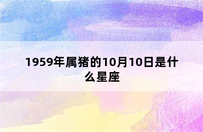 1959年属猪的10月10日是什么星座