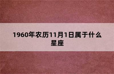 1960年农历11月1日属于什么星座