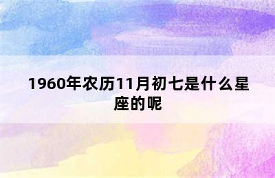 1960年农历11月初七是什么星座的呢