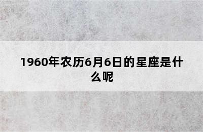 1960年农历6月6日的星座是什么呢