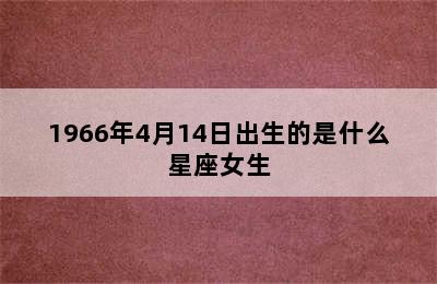 1966年4月14日出生的是什么星座女生