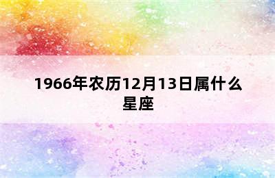 1966年农历12月13日属什么星座