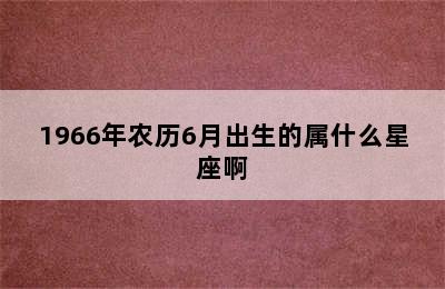 1966年农历6月出生的属什么星座啊