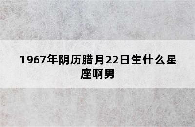 1967年阴历腊月22日生什么星座啊男