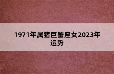 1971年属猪巨蟹座女2023年运势