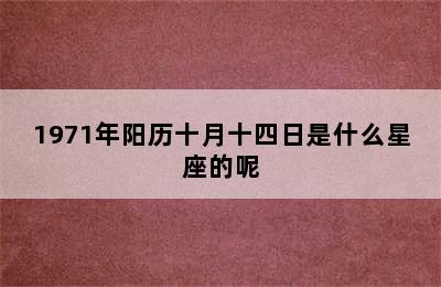 1971年阳历十月十四日是什么星座的呢