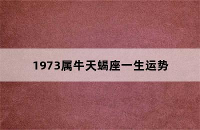 1973属牛天蝎座一生运势