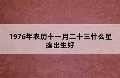 1976年农历十一月二十三什么星座出生好