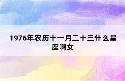 1976年农历十一月二十三什么星座啊女