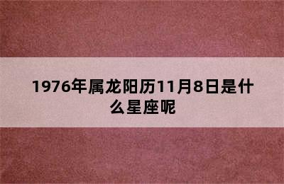 1976年属龙阳历11月8日是什么星座呢