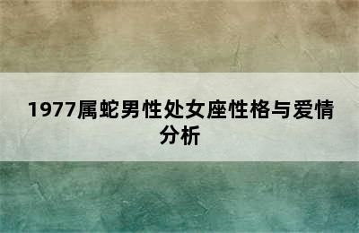 1977属蛇男性处女座性格与爱情分析