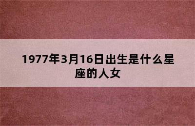 1977年3月16日出生是什么星座的人女