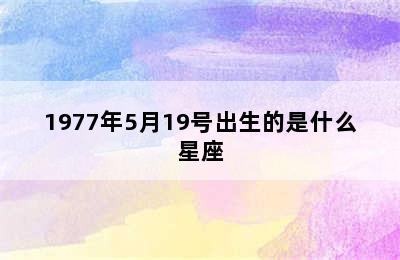 1977年5月19号出生的是什么星座