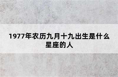 1977年农历九月十九出生是什么星座的人