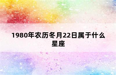 1980年农历冬月22日属于什么星座