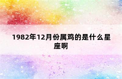 1982年12月份属鸡的是什么星座啊