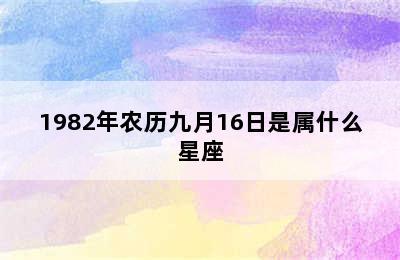 1982年农历九月16日是属什么星座