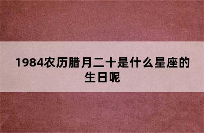 1984农历腊月二十是什么星座的生日呢