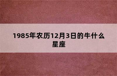 1985年农历12月3日的牛什么星座