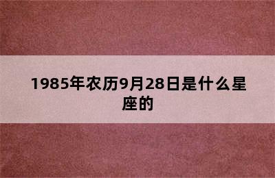 1985年农历9月28日是什么星座的