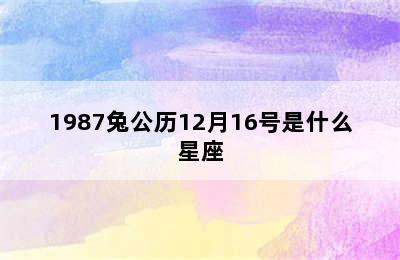 1987兔公历12月16号是什么星座