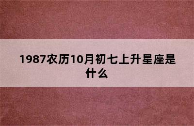 1987农历10月初七上升星座是什么