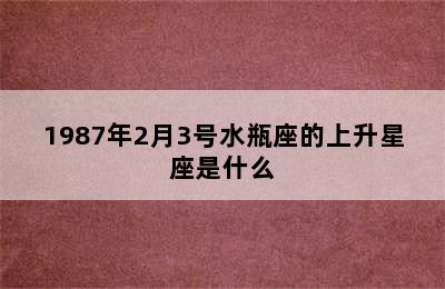 1987年2月3号水瓶座的上升星座是什么