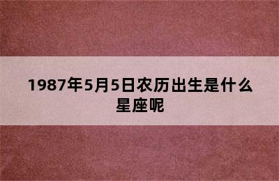 1987年5月5日农历出生是什么星座呢