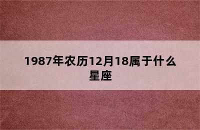 1987年农历12月18属于什么星座