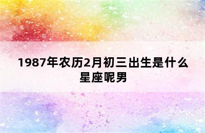 1987年农历2月初三出生是什么星座呢男