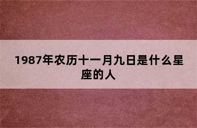 1987年农历十一月九日是什么星座的人