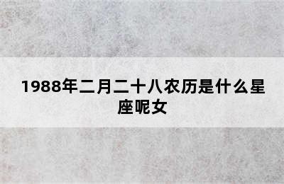 1988年二月二十八农历是什么星座呢女