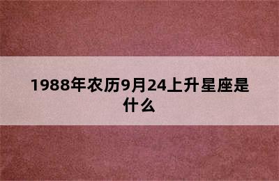 1988年农历9月24上升星座是什么