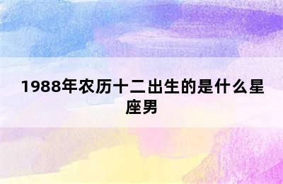 1988年农历十二出生的是什么星座男